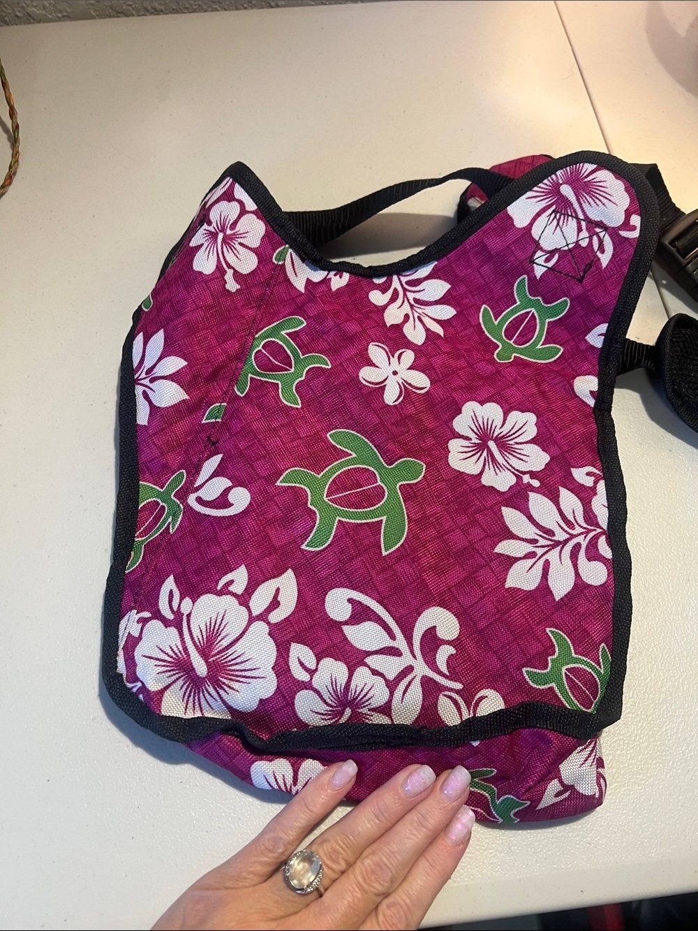 Floral Magenta Pink Messenger Bag with Adjustable Strap - Picture 5 of 11
